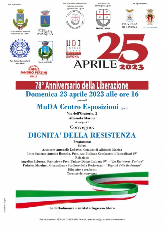 Convegno - Dignità della Resistenza - 23/04. F. Marzinot e A. Lubrano relatori